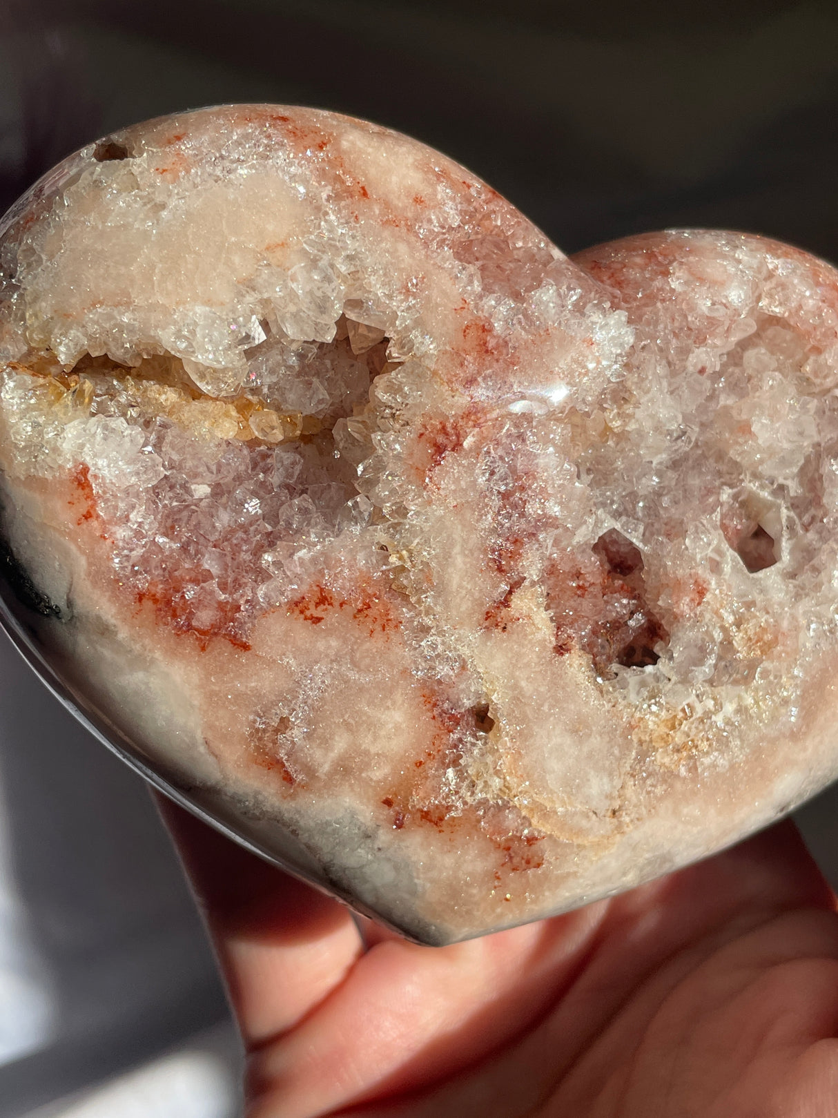 Druzy Pink Amethyst Heart