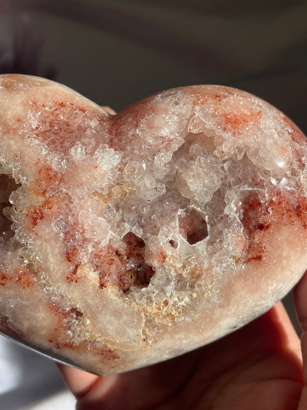Druzy Pink Amethyst Heart