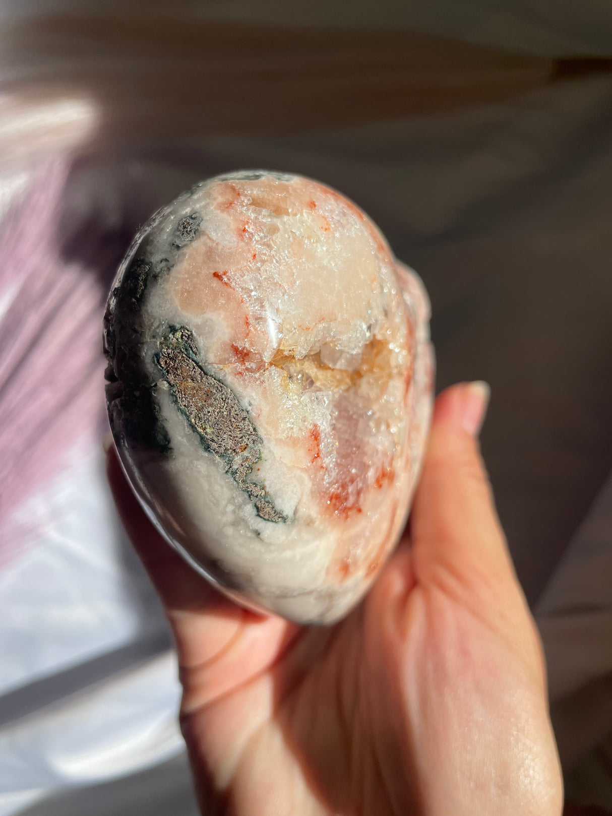 Druzy Pink Amethyst Heart