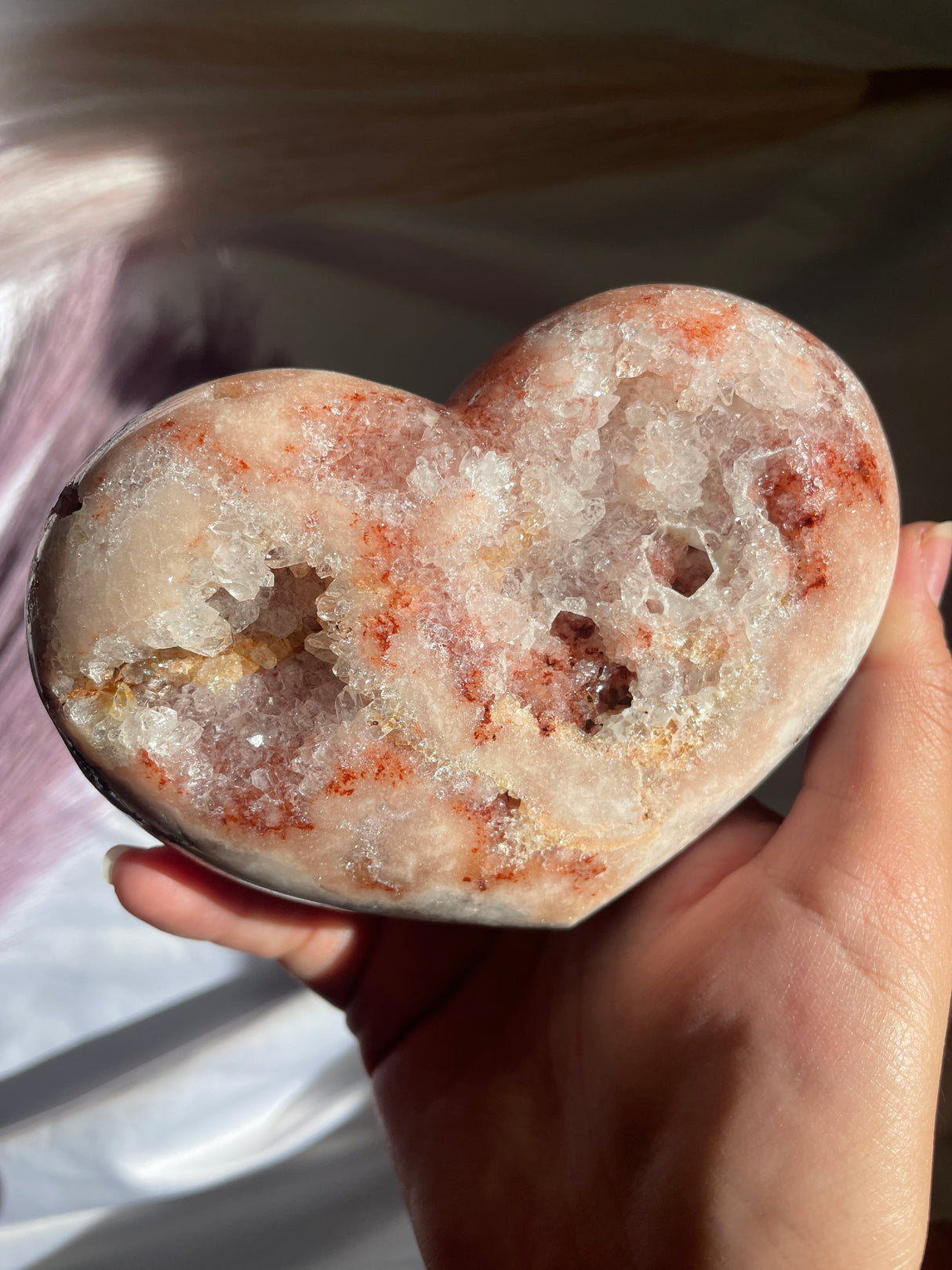 Druzy Pink Amethyst Heart