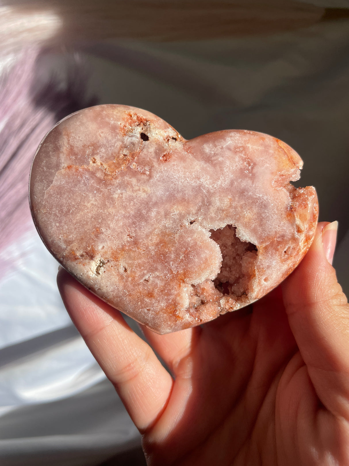 Druzy Pink Amethyst Heart