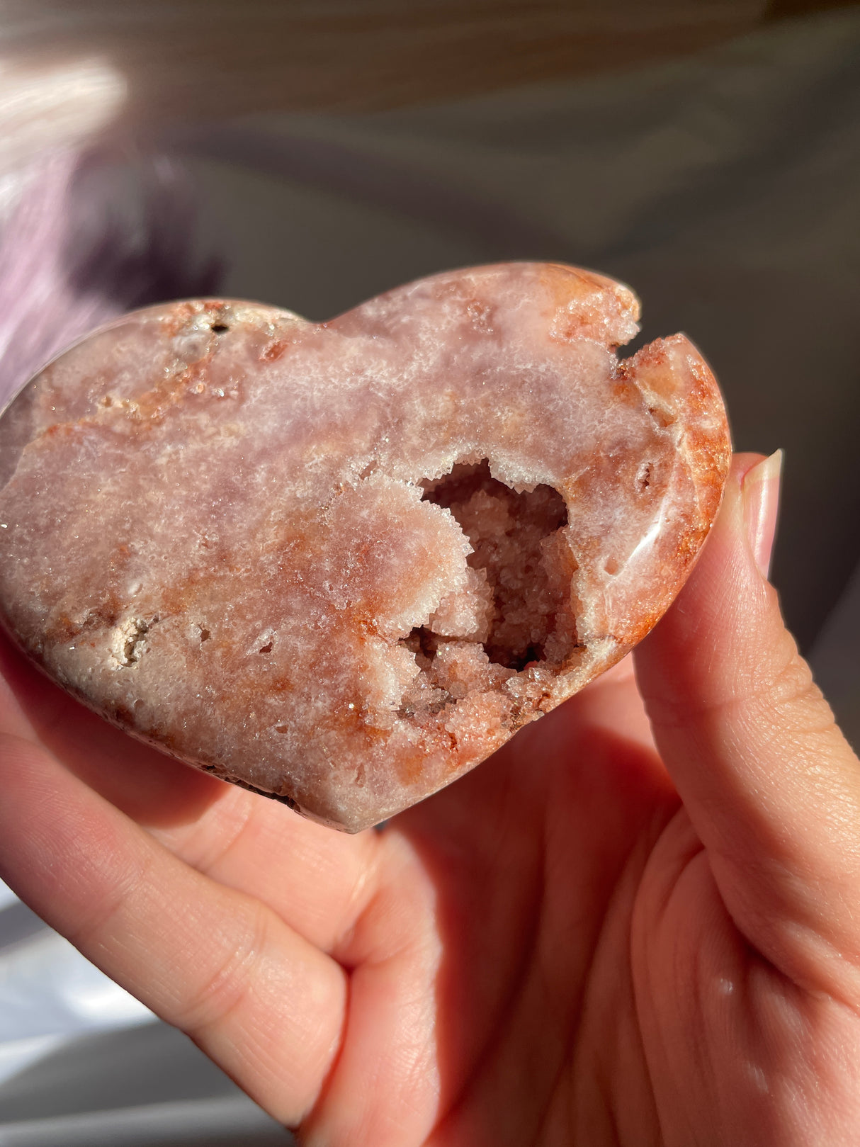 Druzy Pink Amethyst Heart