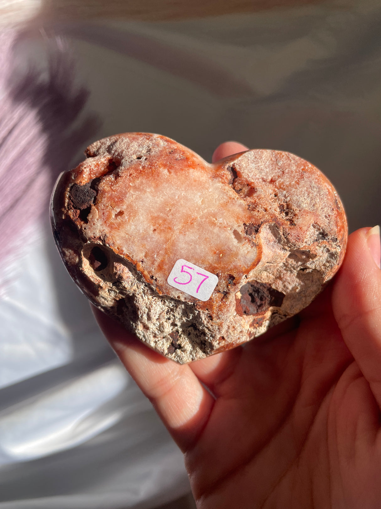 Druzy Pink Amethyst Heart