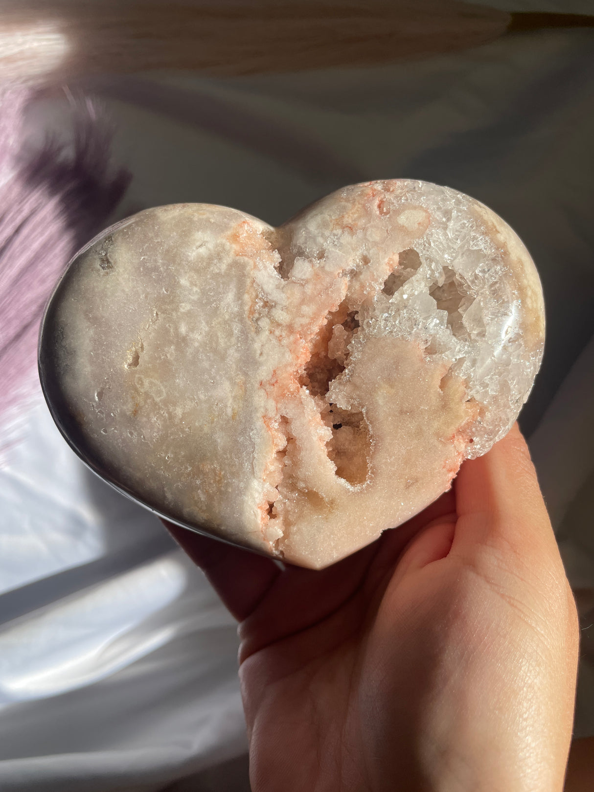 Druzy Pink Amethyst Heart