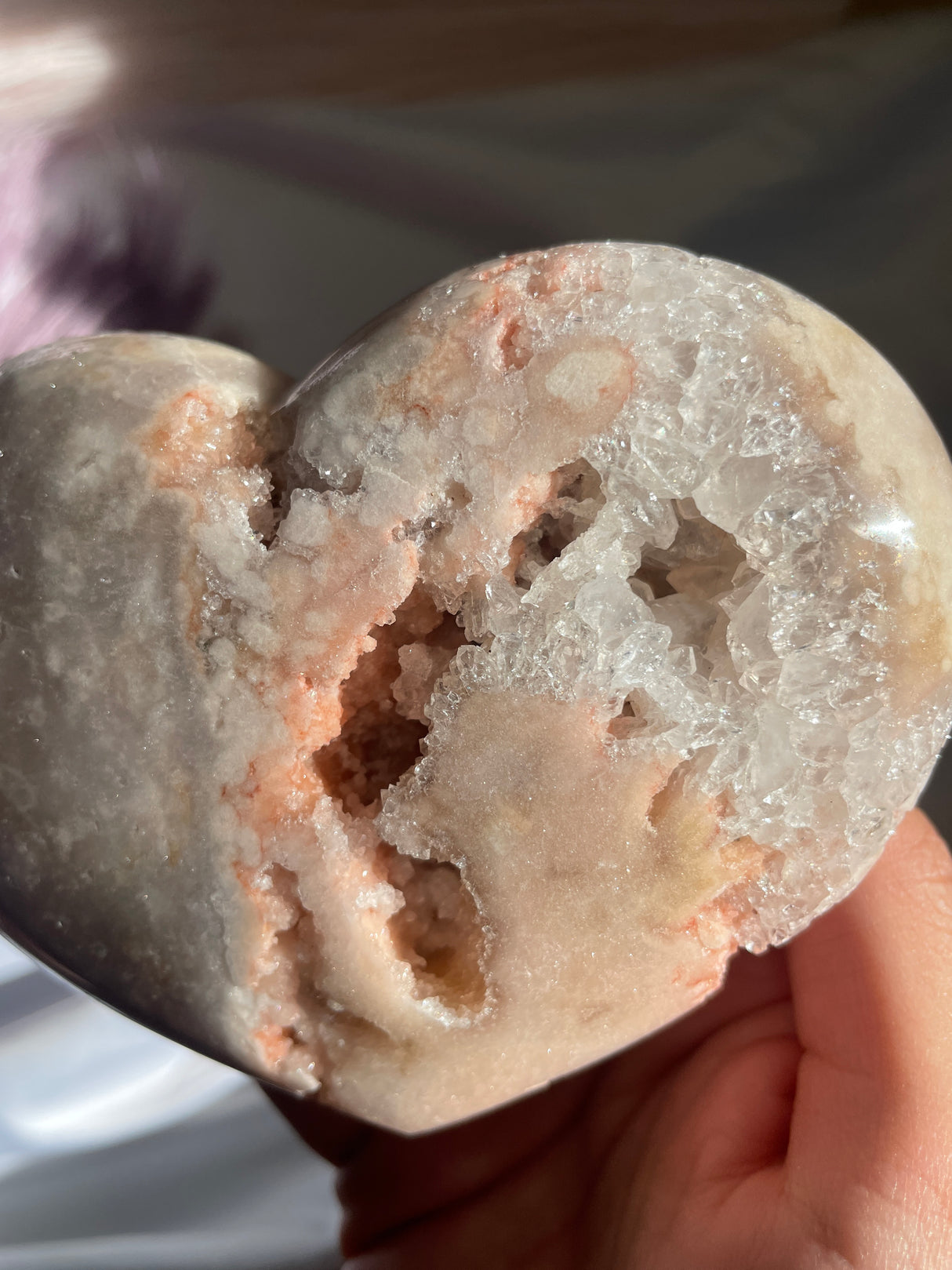 Druzy Pink Amethyst Heart
