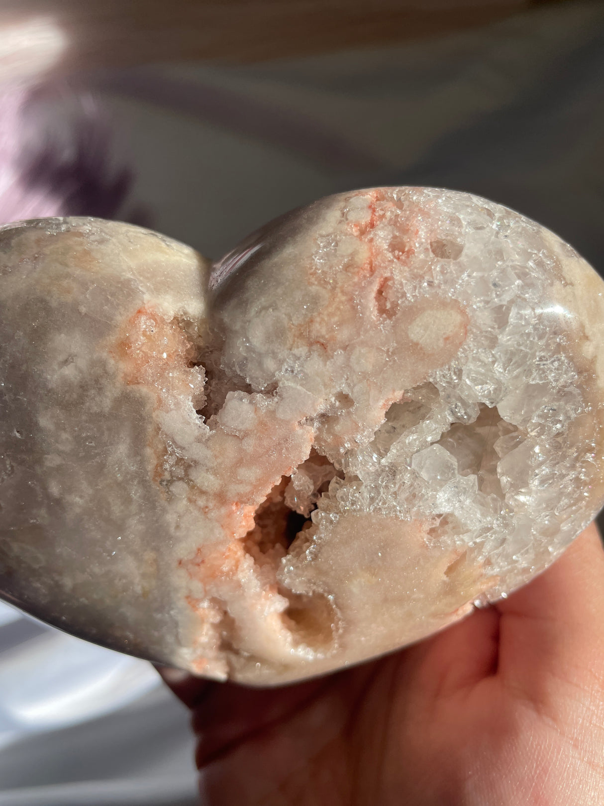 Druzy Pink Amethyst Heart