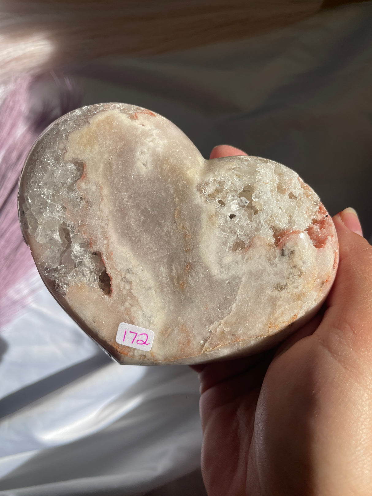 Druzy Pink Amethyst Heart