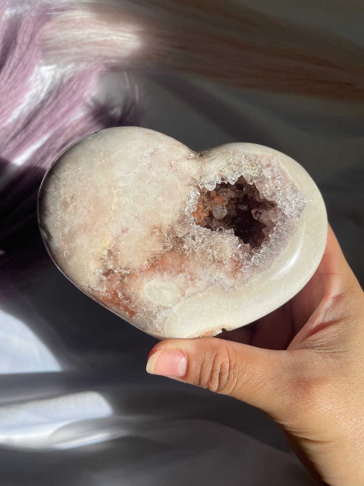 Druzy Pink Amethyst Heart