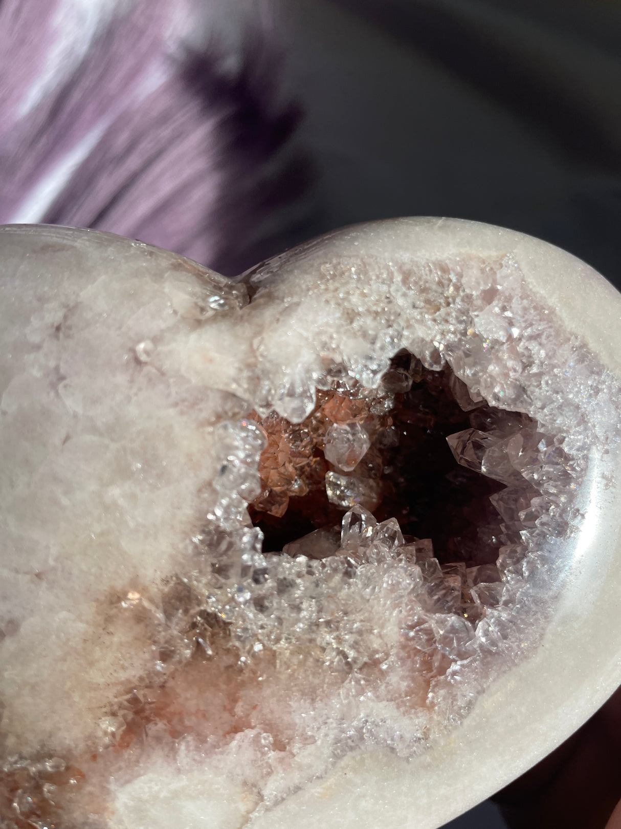 Druzy Pink Amethyst Heart