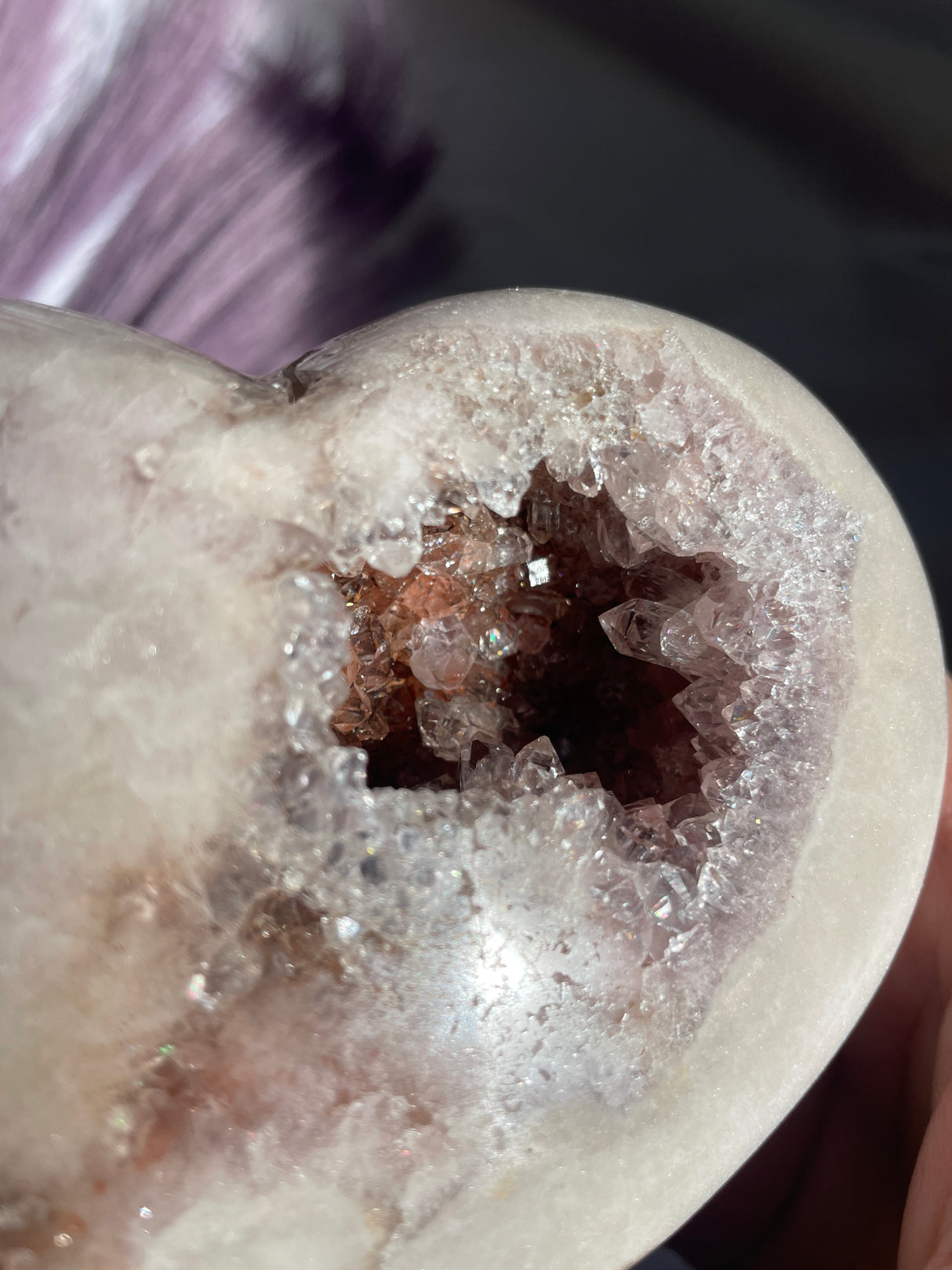 Druzy Pink Amethyst Heart