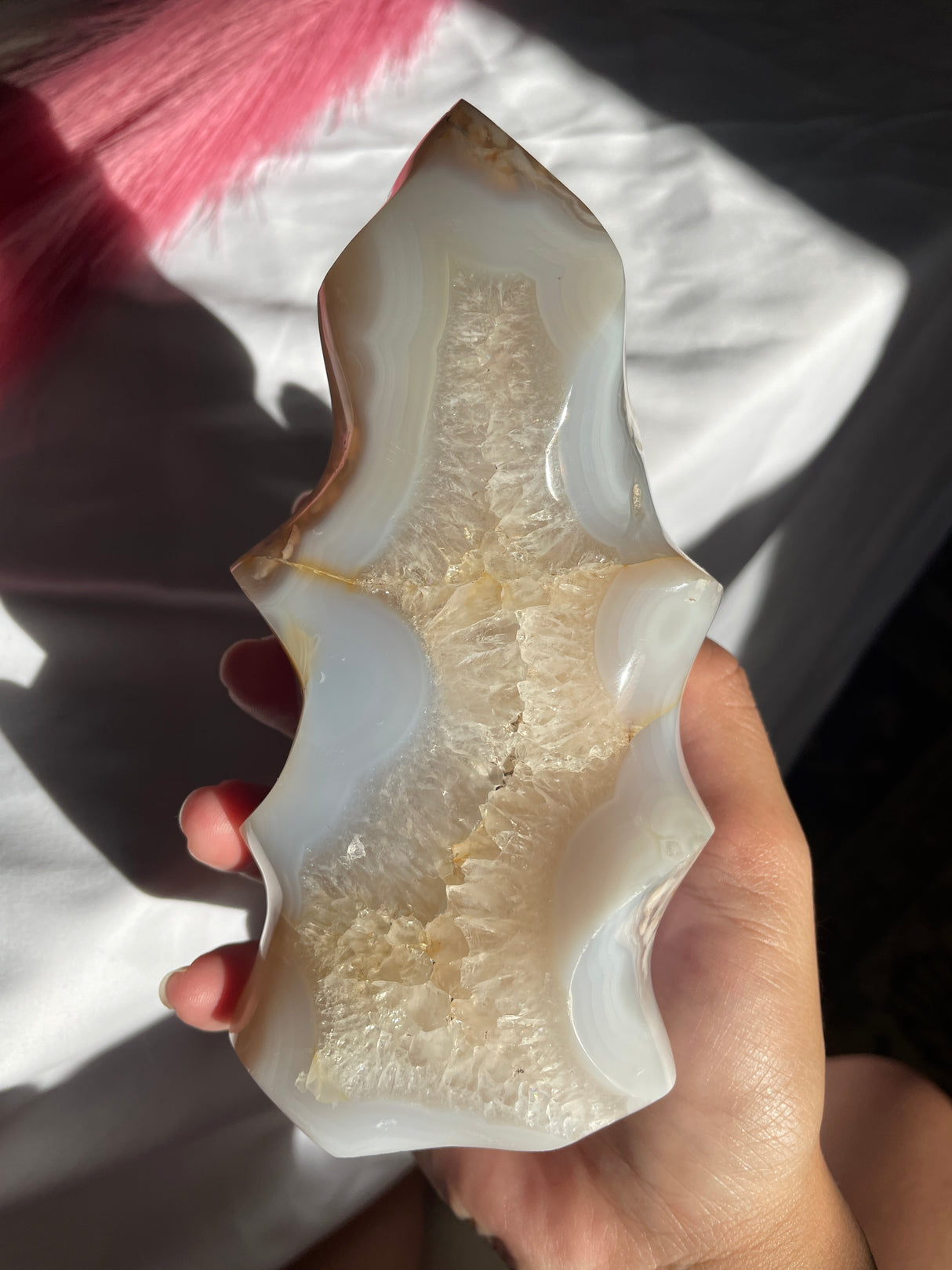 Pastel Blue Flower Agate Flame