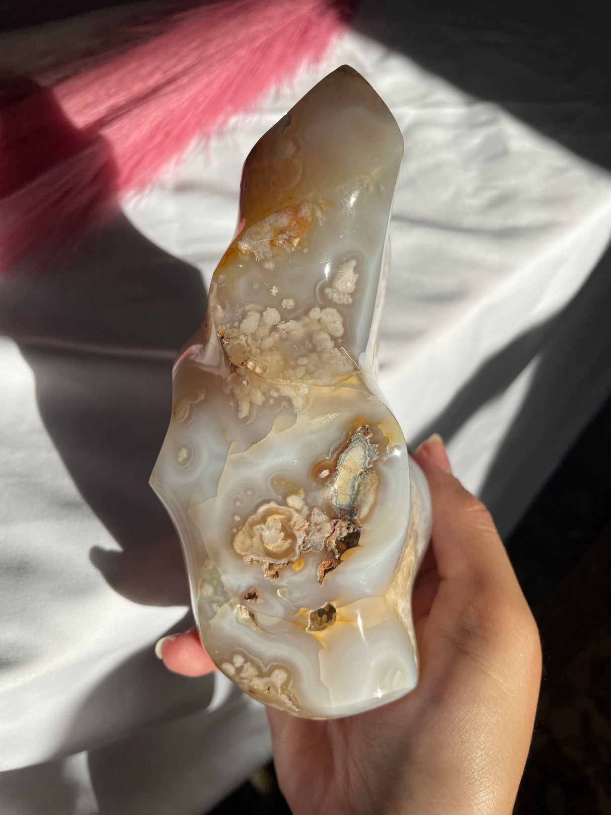 Pastel Blue Flower Agate Flame