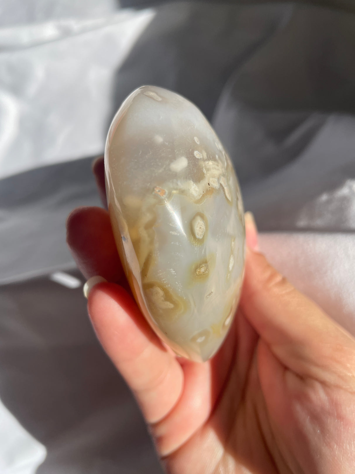 Pastel Flower Agate Heart