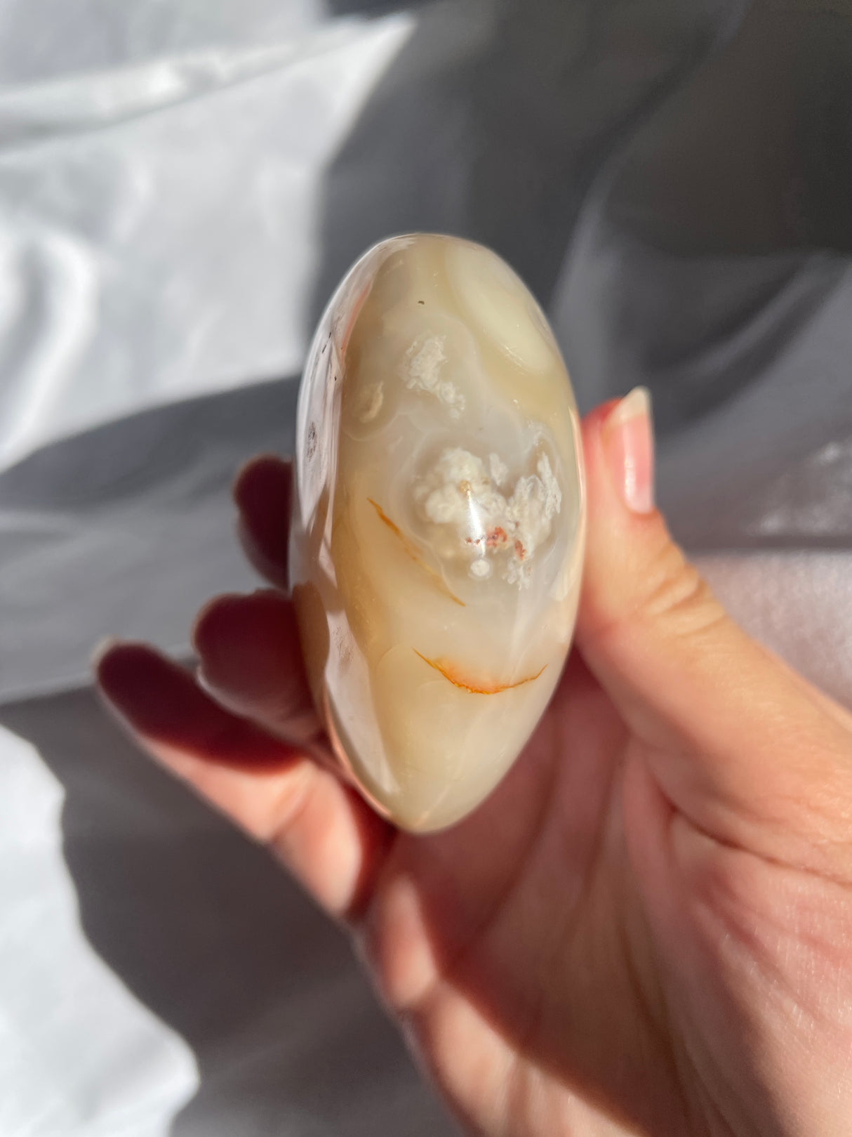 Pastel Flower Agate Heart