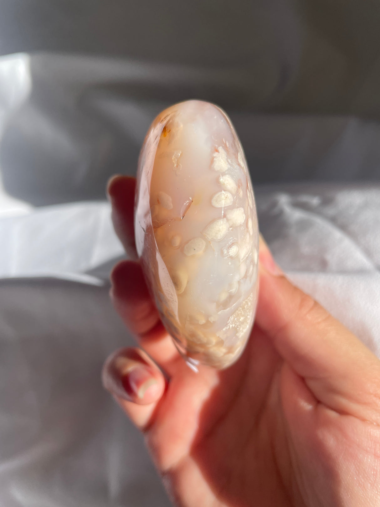 Pastel Flower Agate Heart