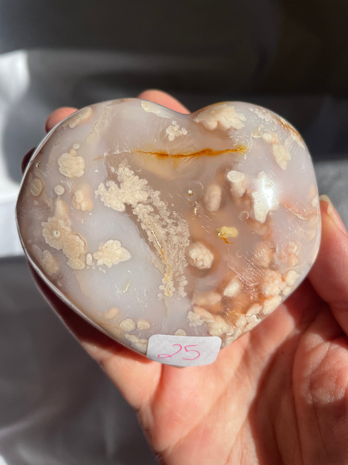 Pastel Flower Agate Heart