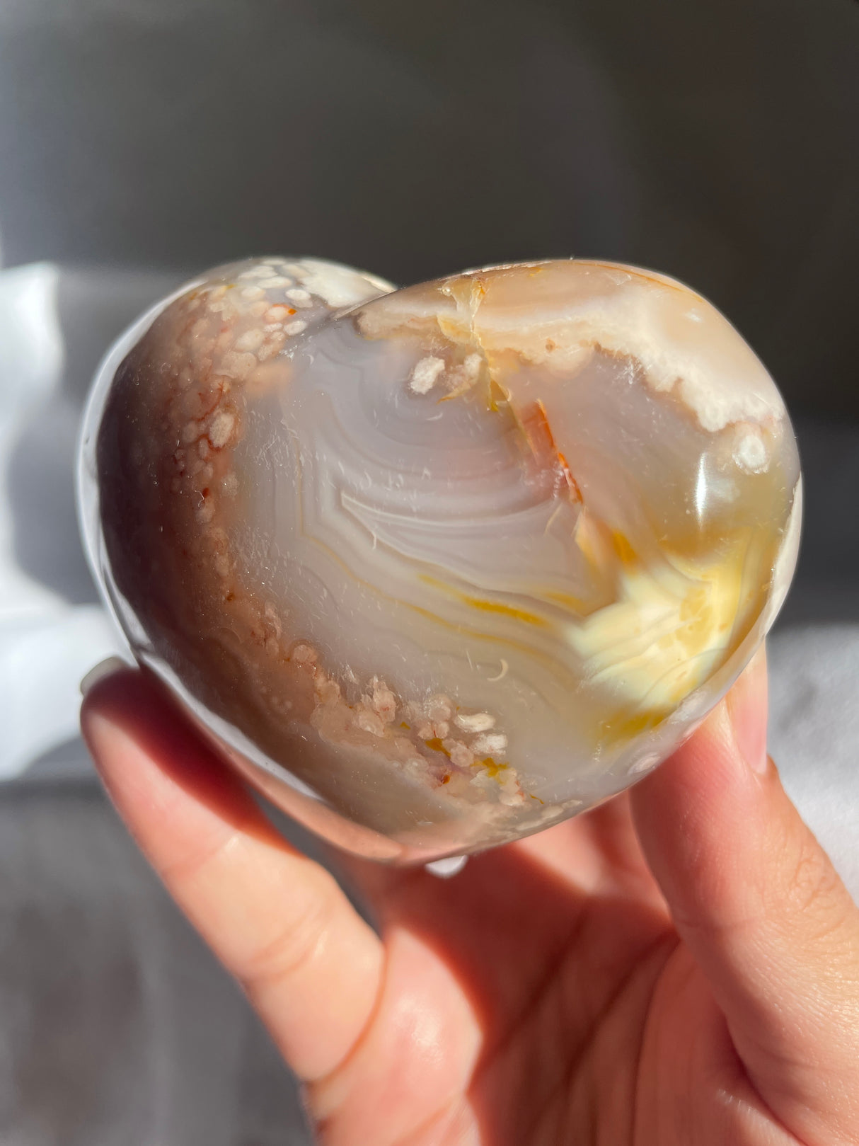 Colorful Pastel Flower Agate Heart