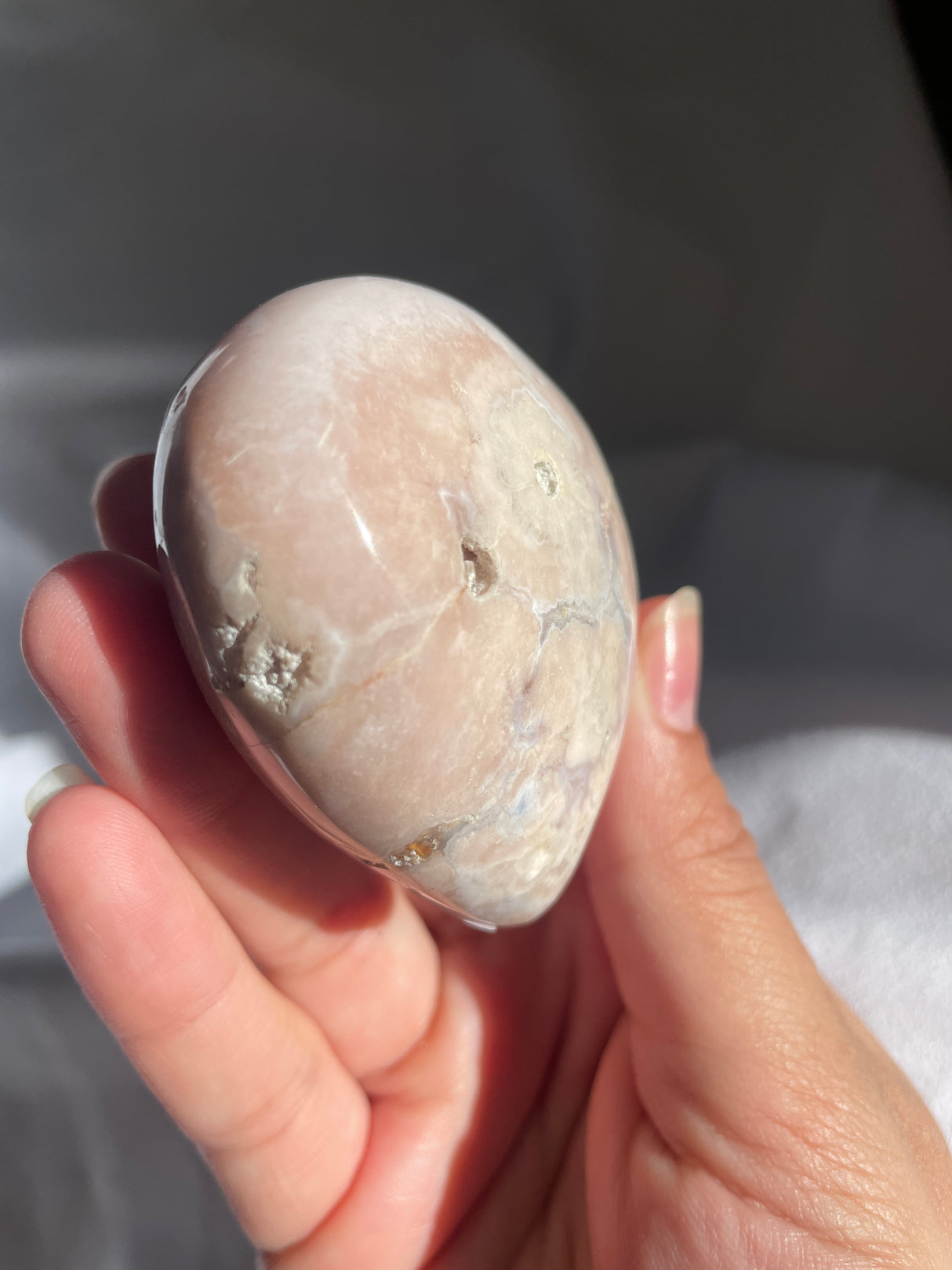 Pastel Flower Agate Heart