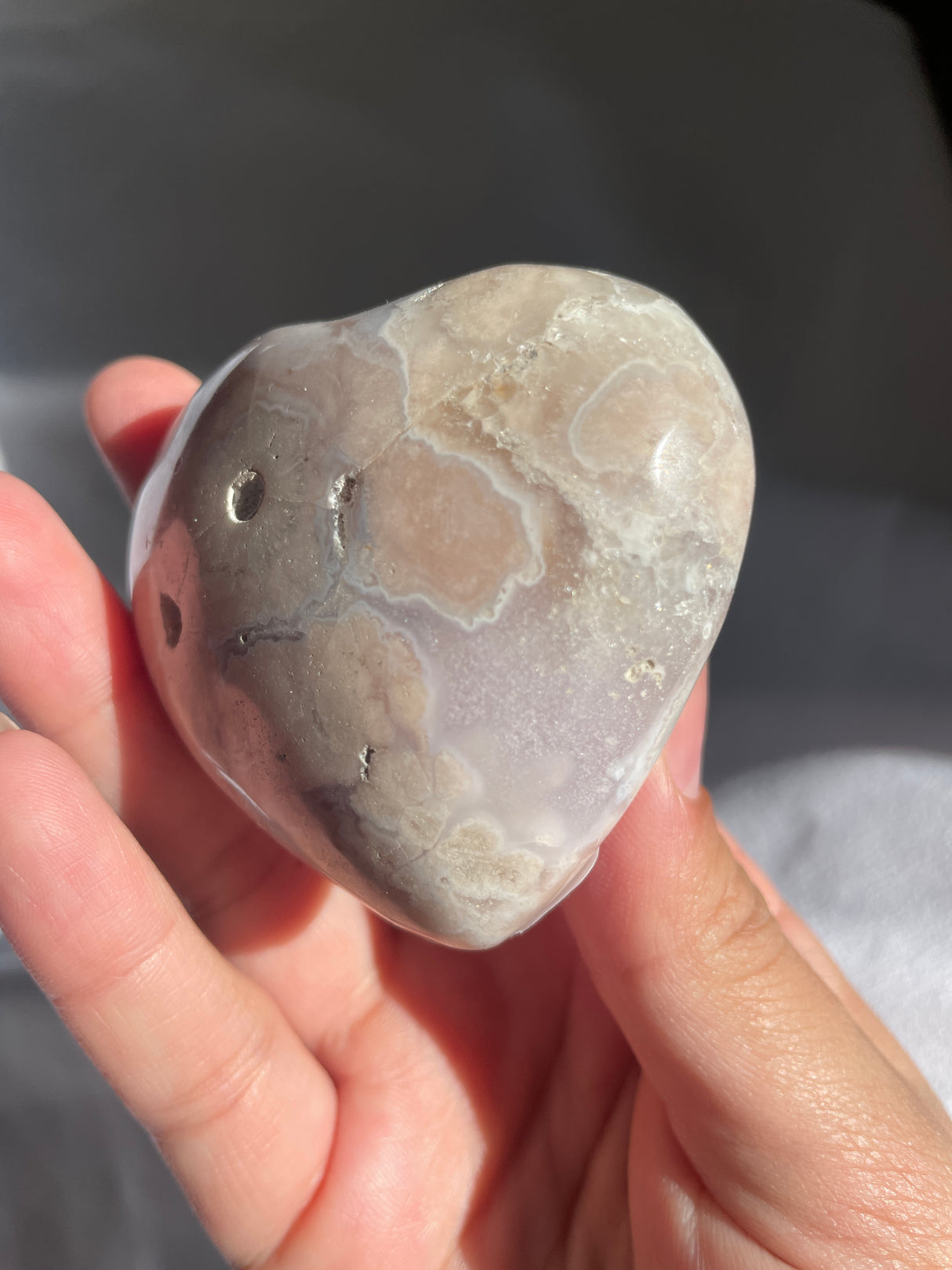 Pastel Flower Agate Heart