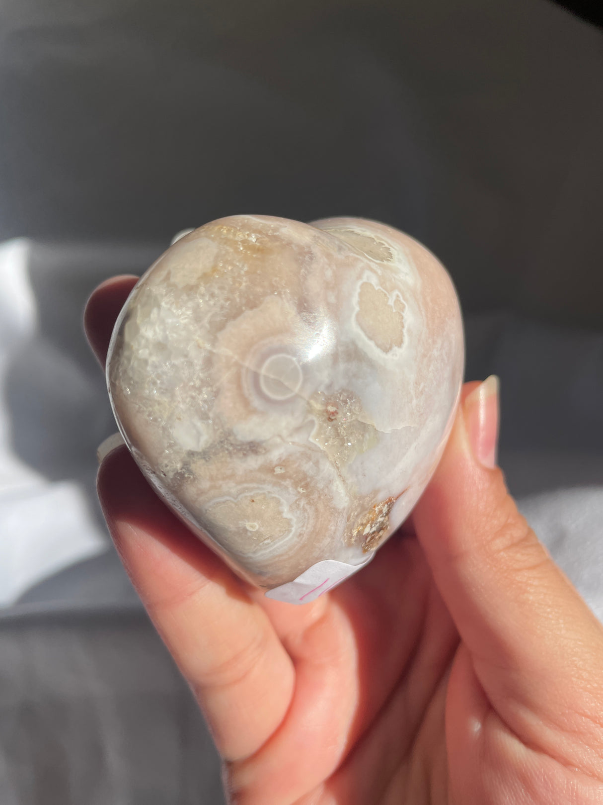 Pastel Flower Agate Heart