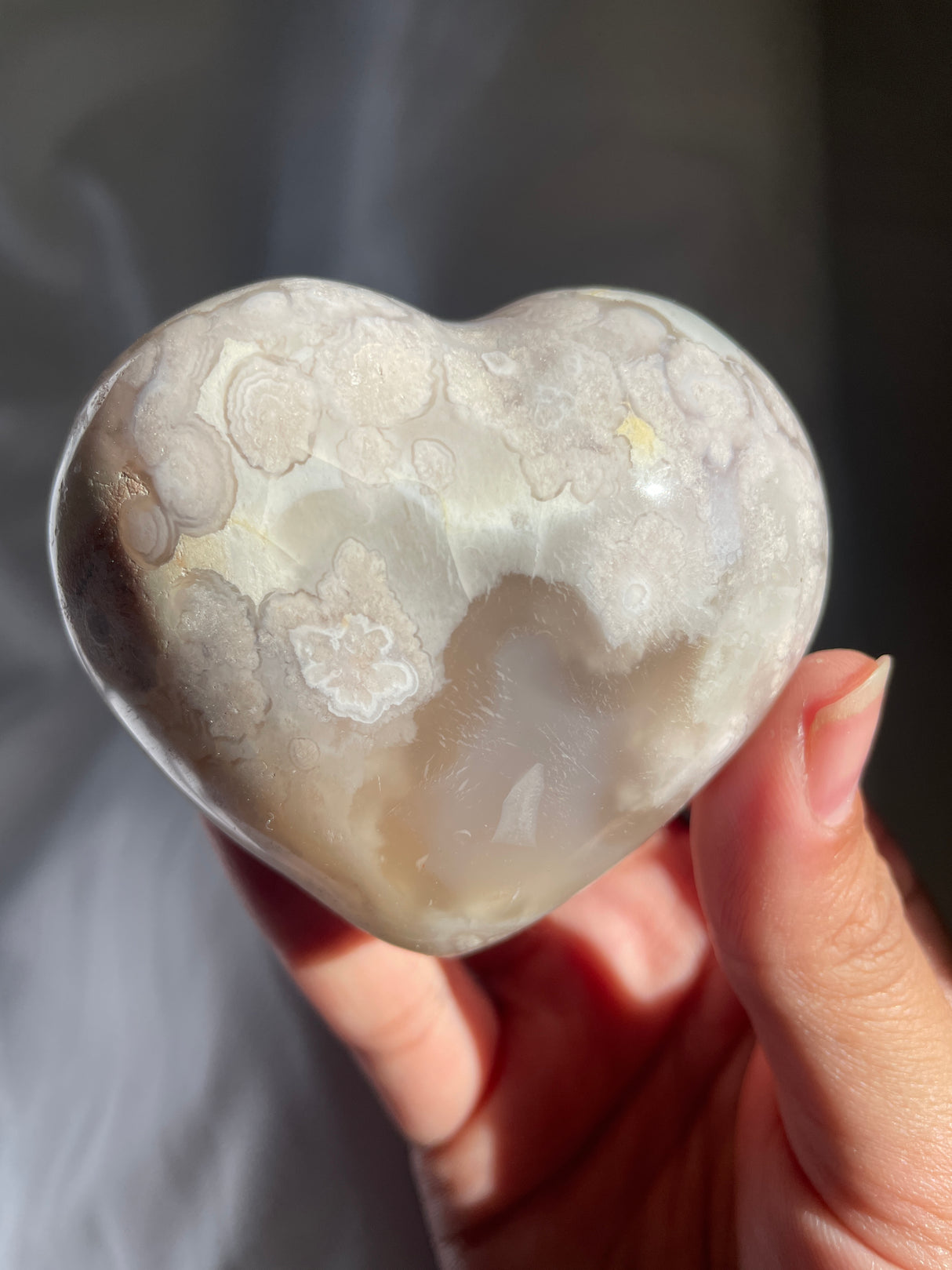 Pastel Flower Agate Heart
