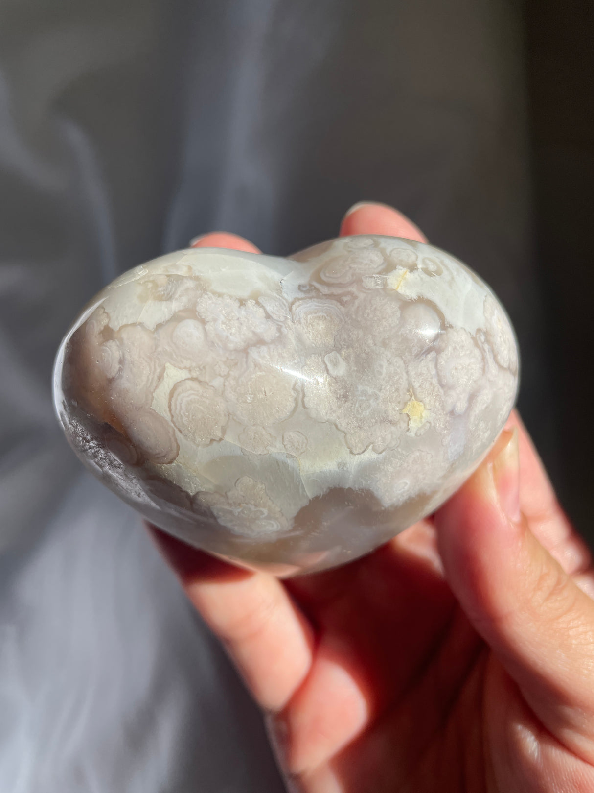 Pastel Flower Agate Heart