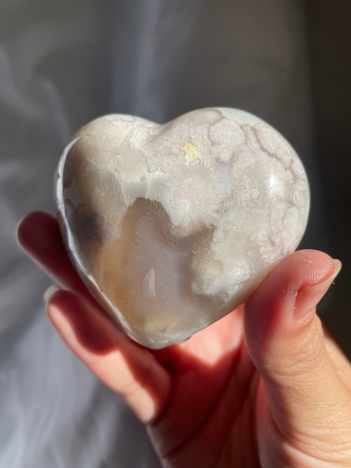 Pastel Flower Agate Heart