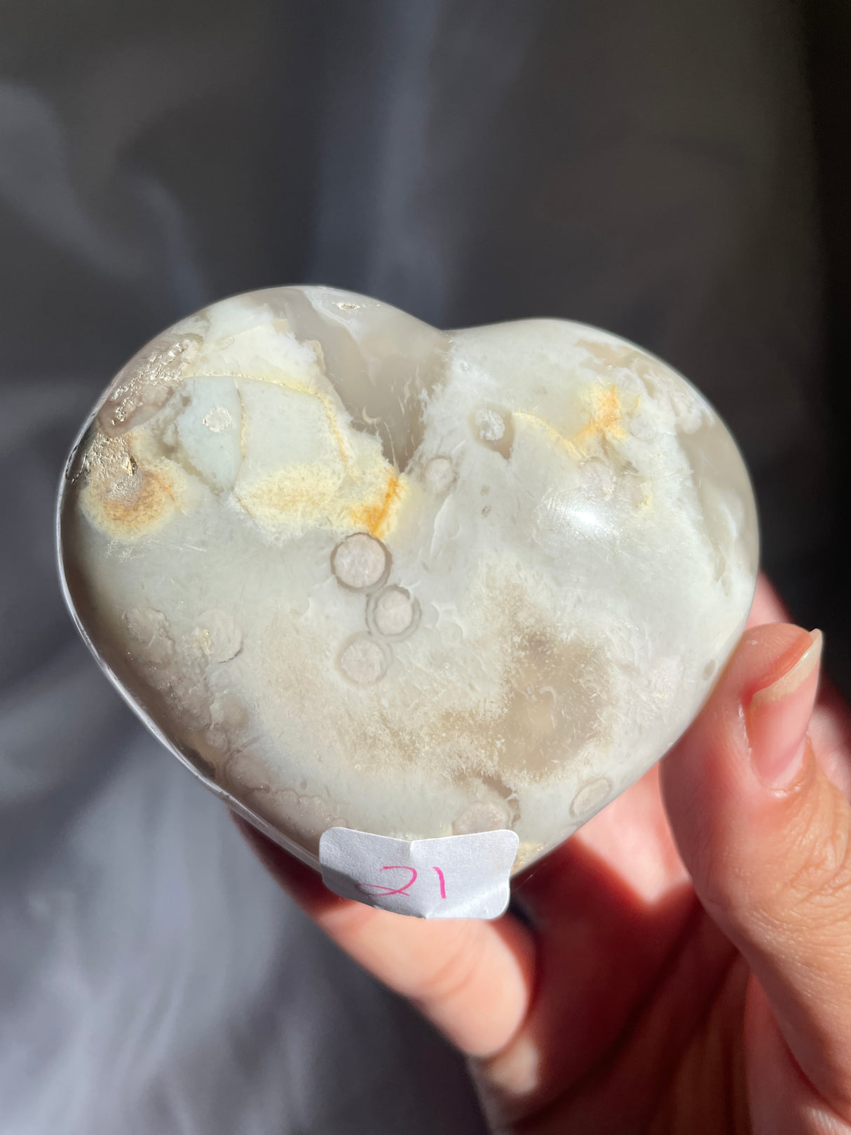 Pastel Flower Agate Heart
