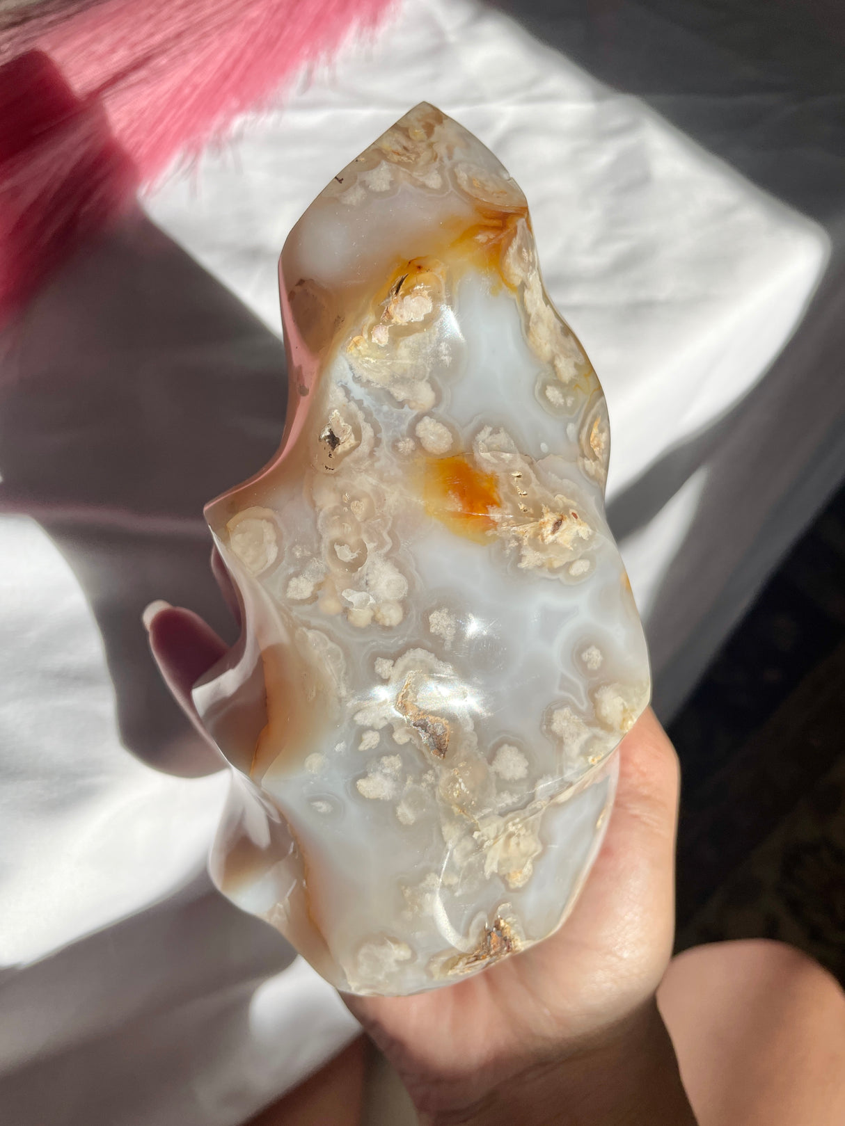 Pastel Blue Flower Agate Flame