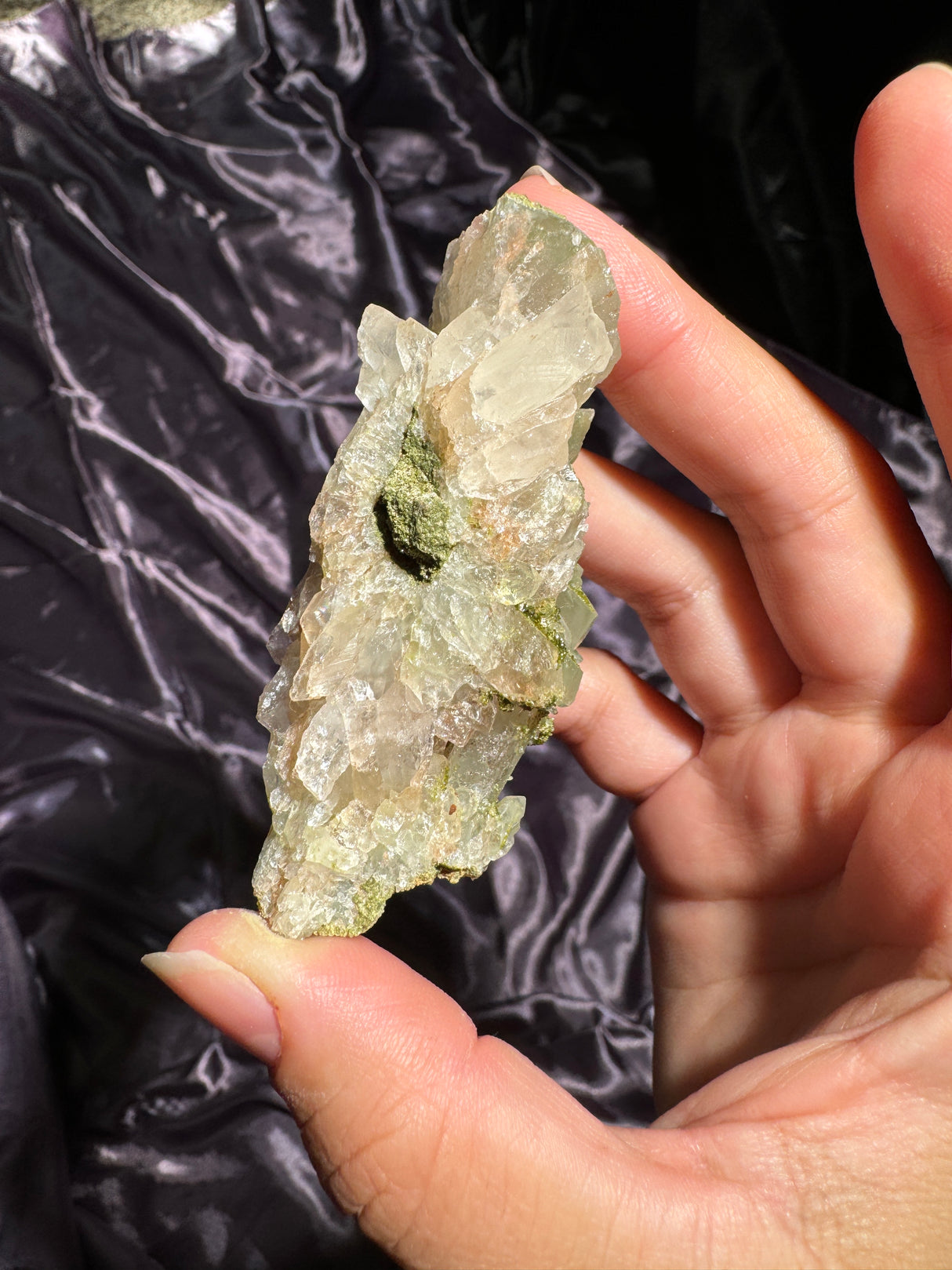 Druzy Epidote Quartz Cluster