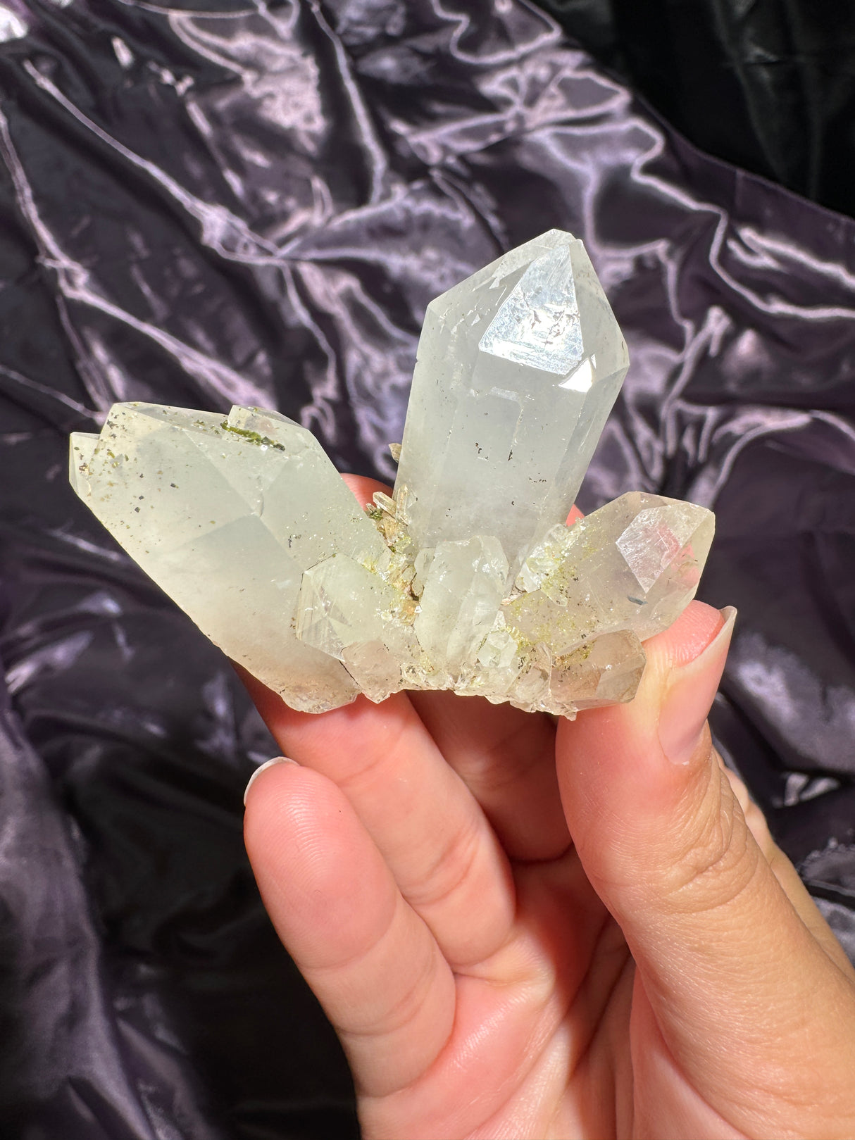 Epidote Quartz Cluster (Self Standing)