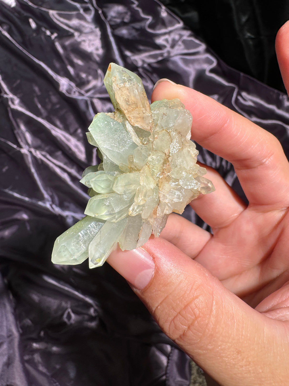 Druzy Epidote Quartz Cluster