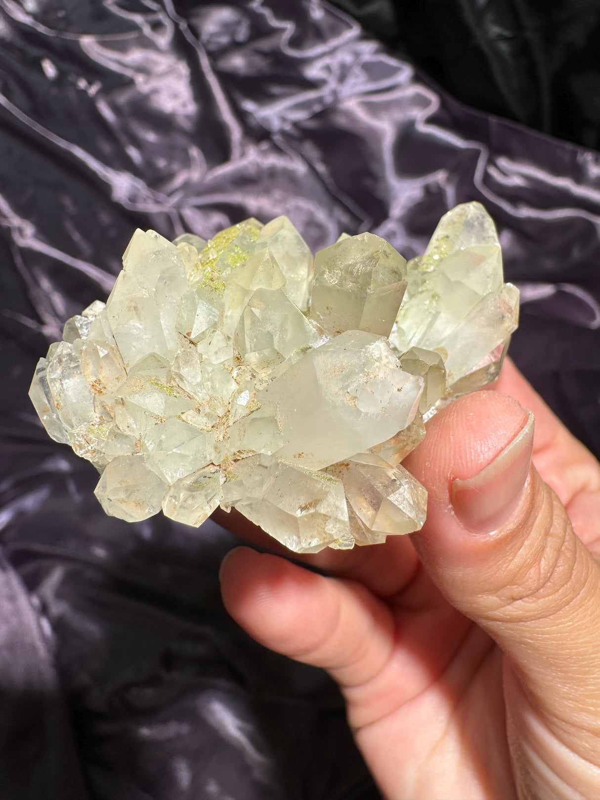 Druzy Epidote Quartz Cluster
