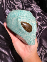 Amazonite Star Being Alien Carving with Tiger's Eye