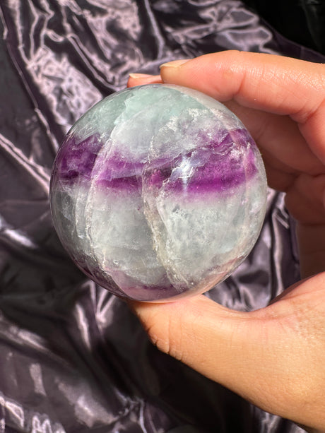 Repaired Minty Magenta Fluorite Sphere