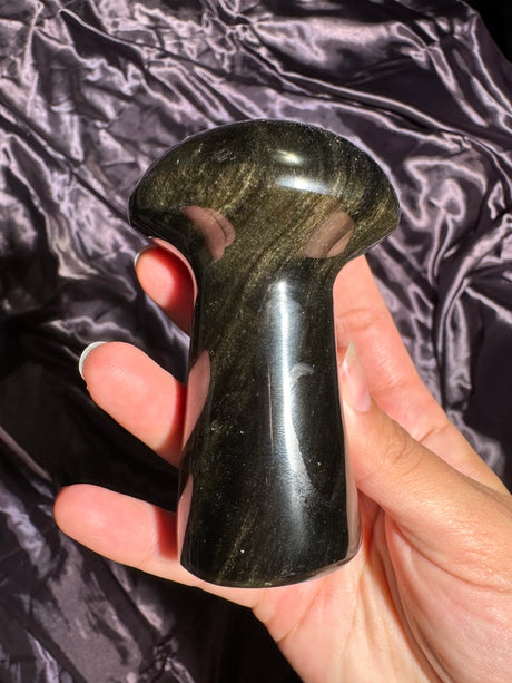 Gold Sheen Obsidian Mushroom