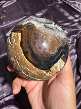 Druzy Agate Sphere with Colorful Banding