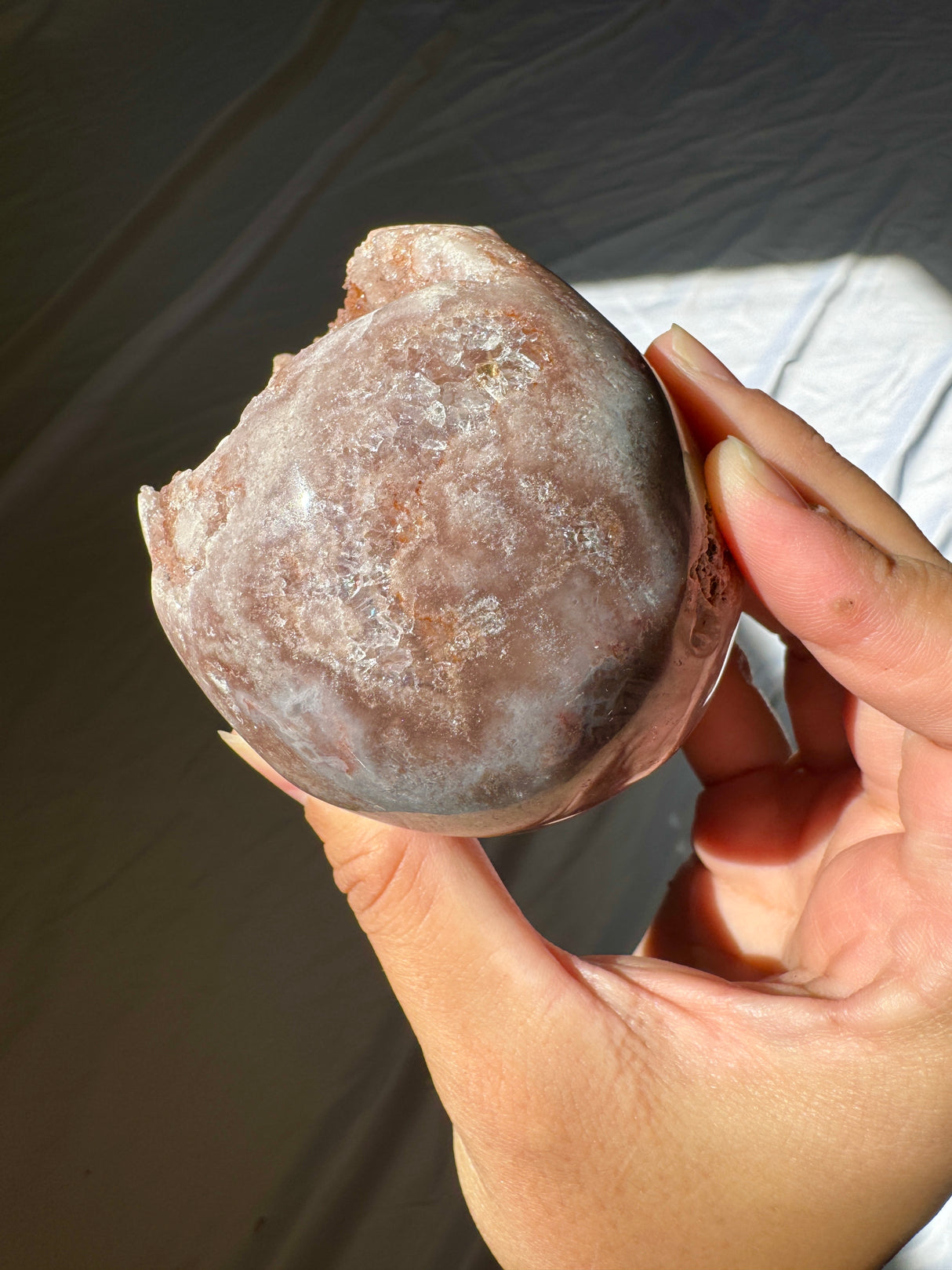 Hand Carved Druzy Pink Amethyst Skull