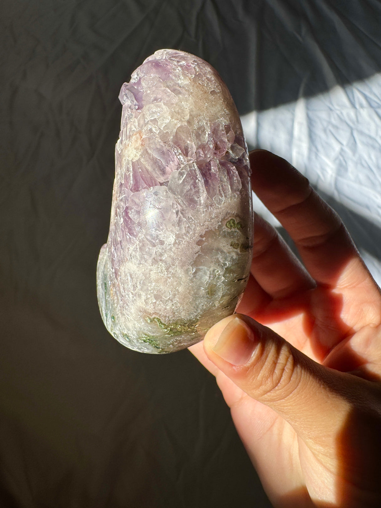 Pink Amethyst Moon Carving