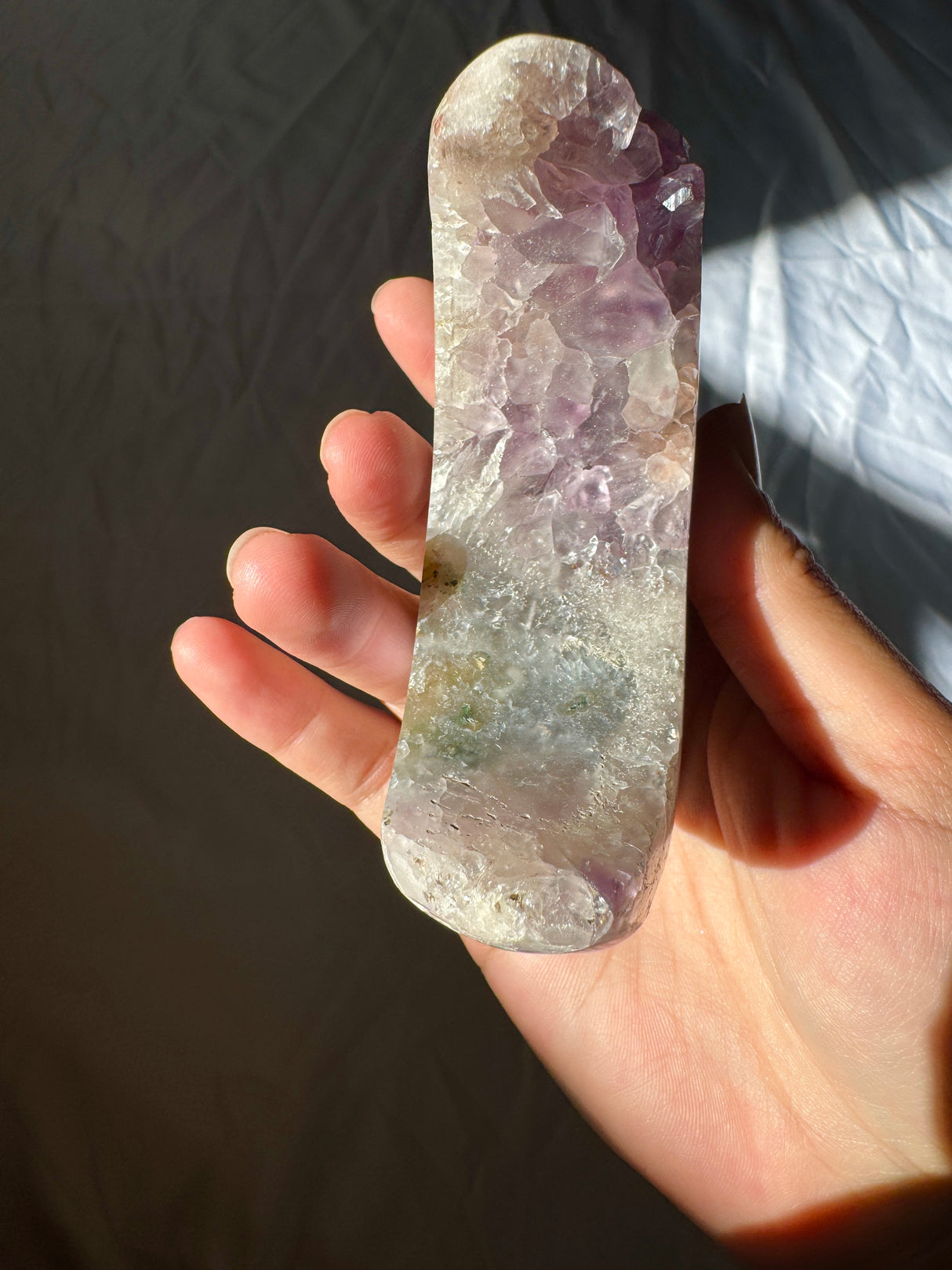 Pink Amethyst Moon Carving