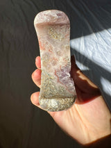 Pink Amethyst Moon Carving