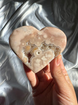 Druzy Flower Agate Heart