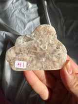 Flower Agate Cloud with Pink Amethyst