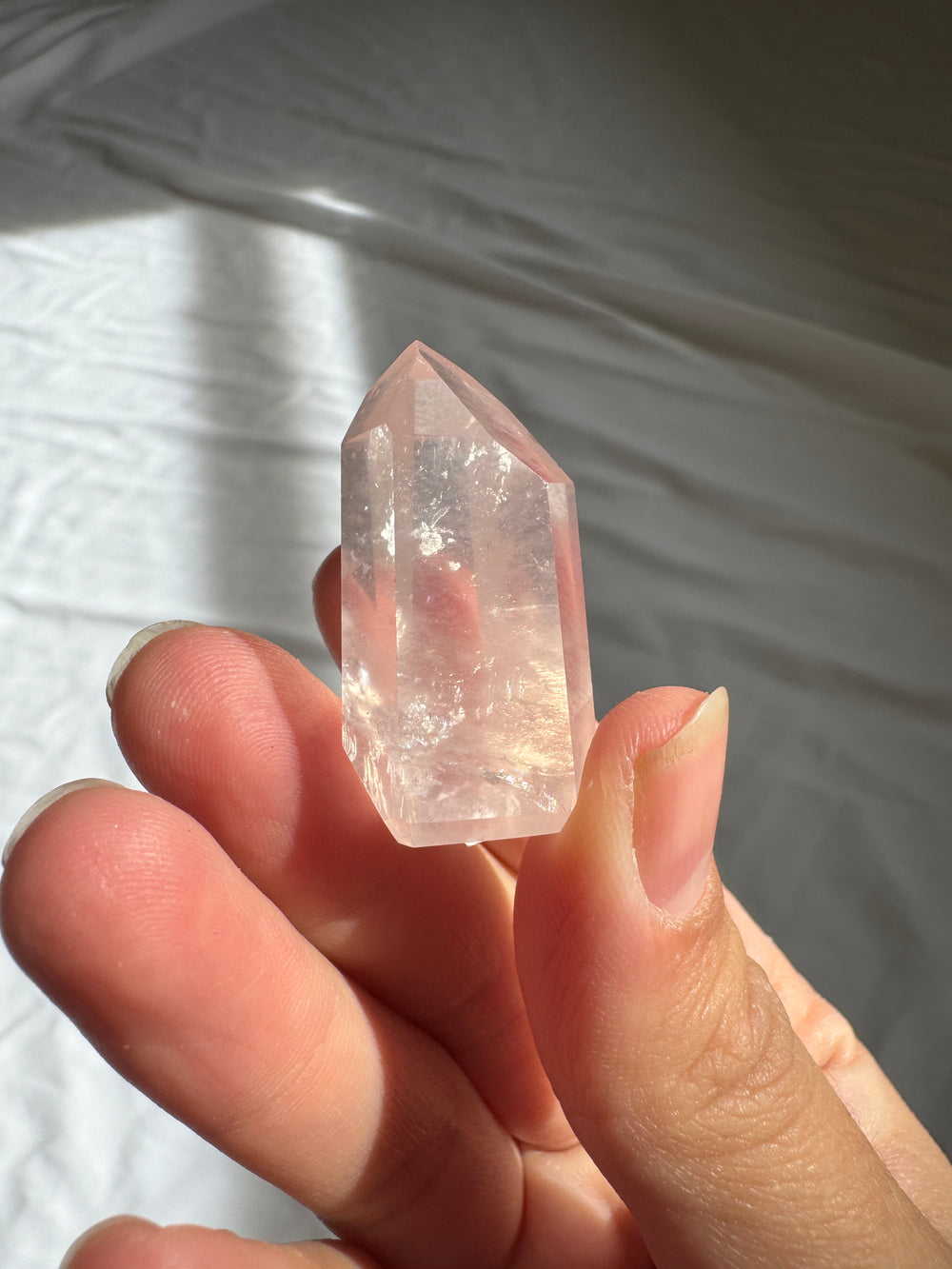 Ios Quartz Gemmy Rose Quartz Tower – Unicorn Grove Crystals