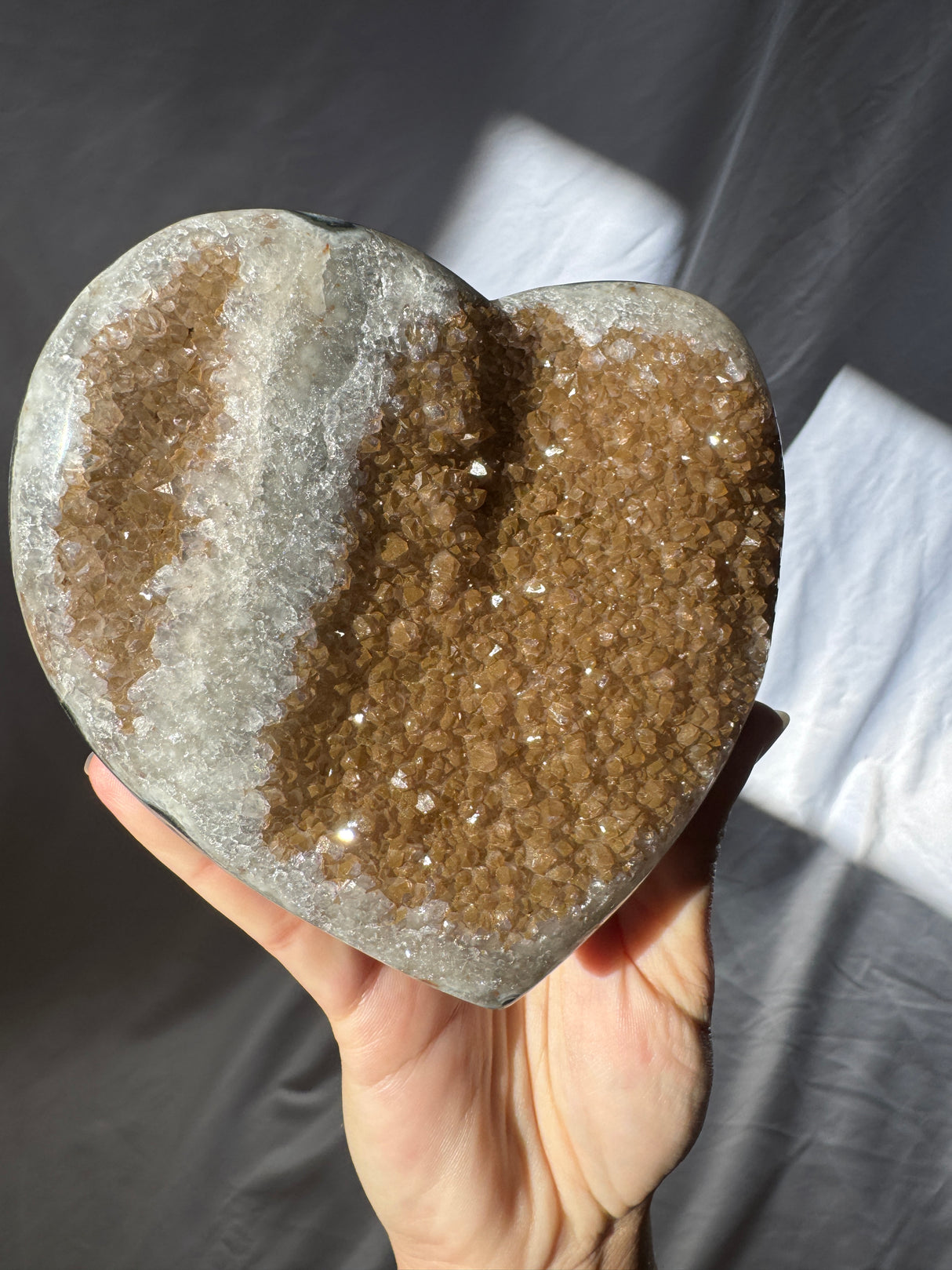 Bronze Rainbow Amethyst Heart