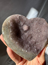Lavender Druzy Rainbow Amethyst Heart