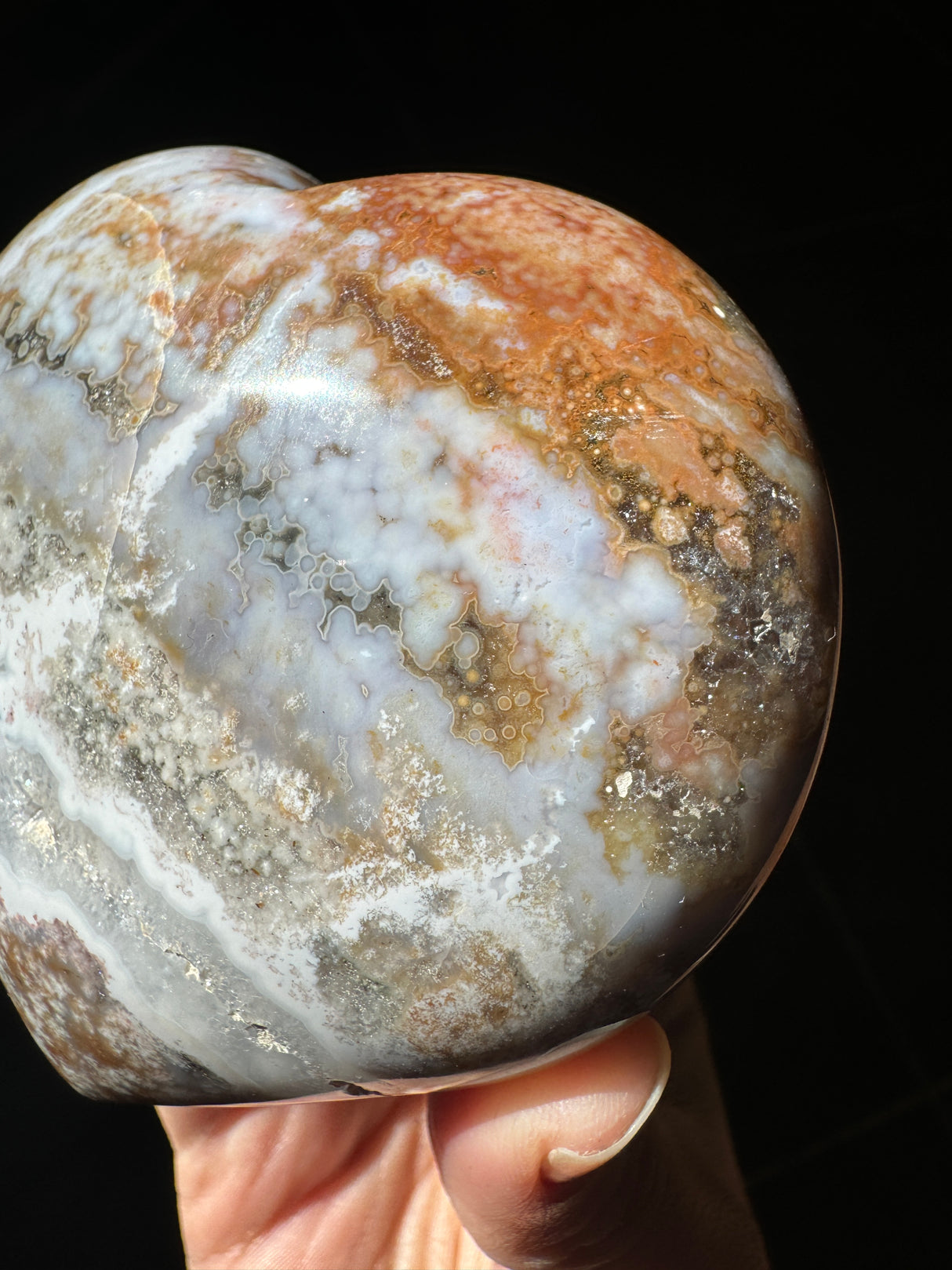Sparkly Pastel Sea Jasper Heart