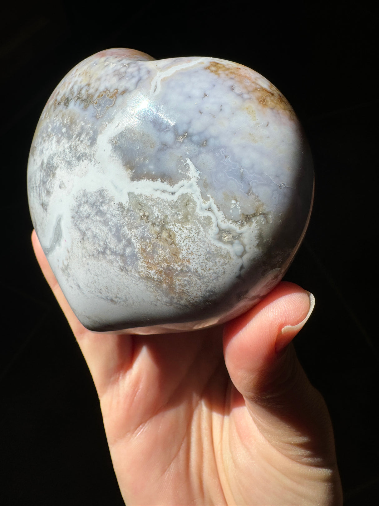 Sparkly Pastel Sea Jasper Heart