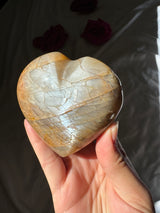 Peach Moonstone Heart with Icey Flash