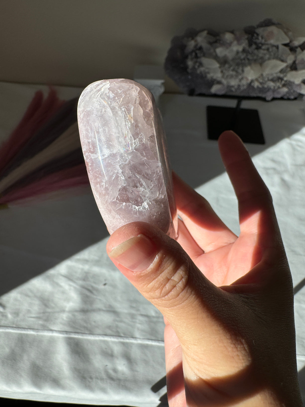 Druzy Pink Amethyst Quartz Heart